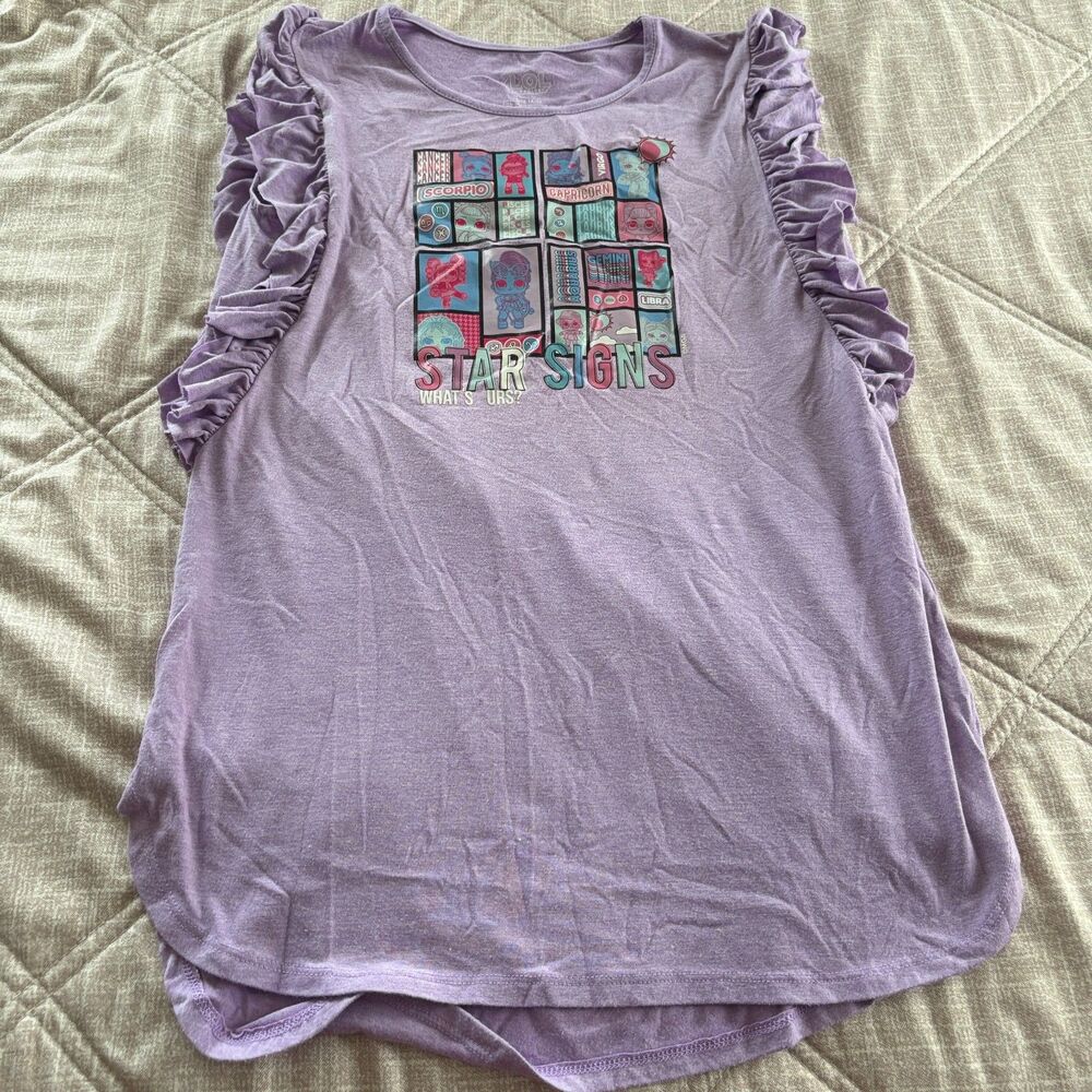 L.O.L. Surprise! Star Signs Astrological Graphic Ruffle Sleeve Top Size 14/16